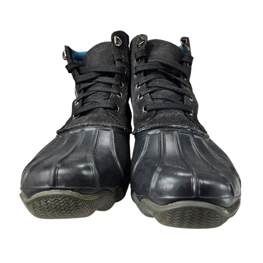 Sperry Top-Sider Duck‎ Boots sz 10M Mens Black Rain Waterproof STS10101 Suede 7